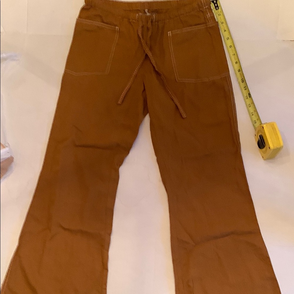 NWOT Urban Planet Brown Flare Pants Linen small 55% Linen size small